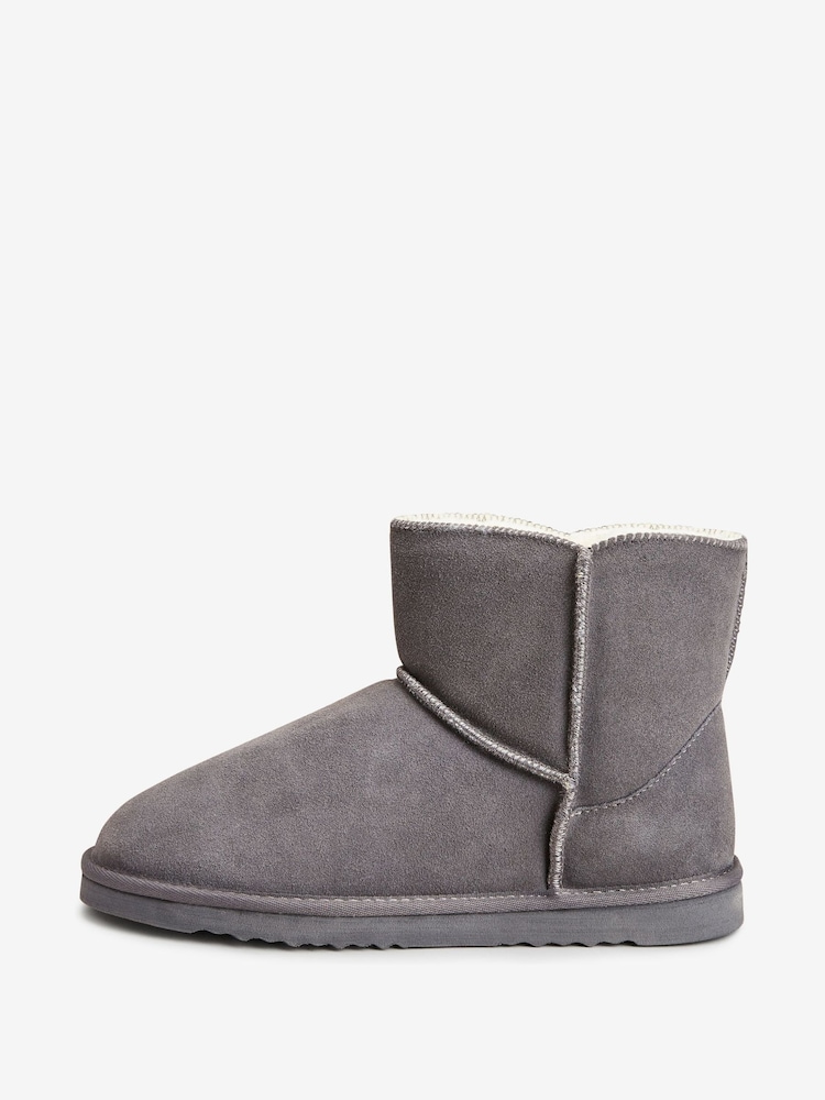 Grey Suede Slipper Boots - Image 2 of 5