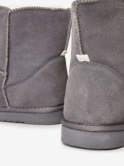 Grey Suede Slipper Boots - Image 4 of 5