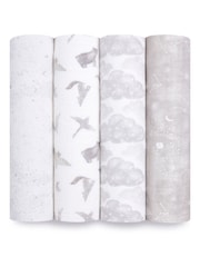 aden + anais White Organic Cotton Muslin Blankets 4 Pack - Image 1 of 6