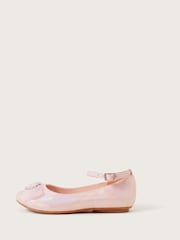 Monsoon Pink Jewel Organza Bow Ballerina Flats - Image 1 of 3