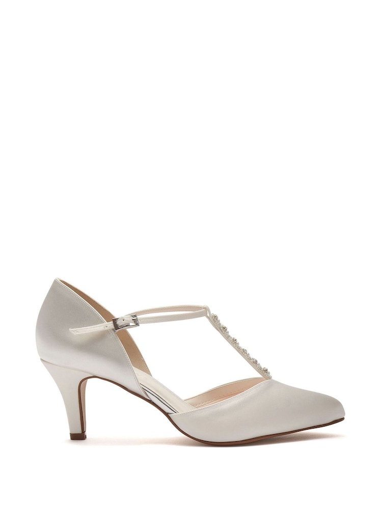 Rainbow Club White Regular Fit Wedding Cordelia Ladies Satin Bridal Shoes - Image 1 of 4