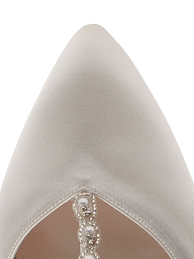 Rainbow Club White Regular Fit Wedding Cordelia Ladies Satin Bridal Shoes - Image 4 of 4