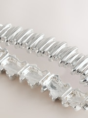 Silver Tone Ridged Stretch Bracelet - Image 3 of 3