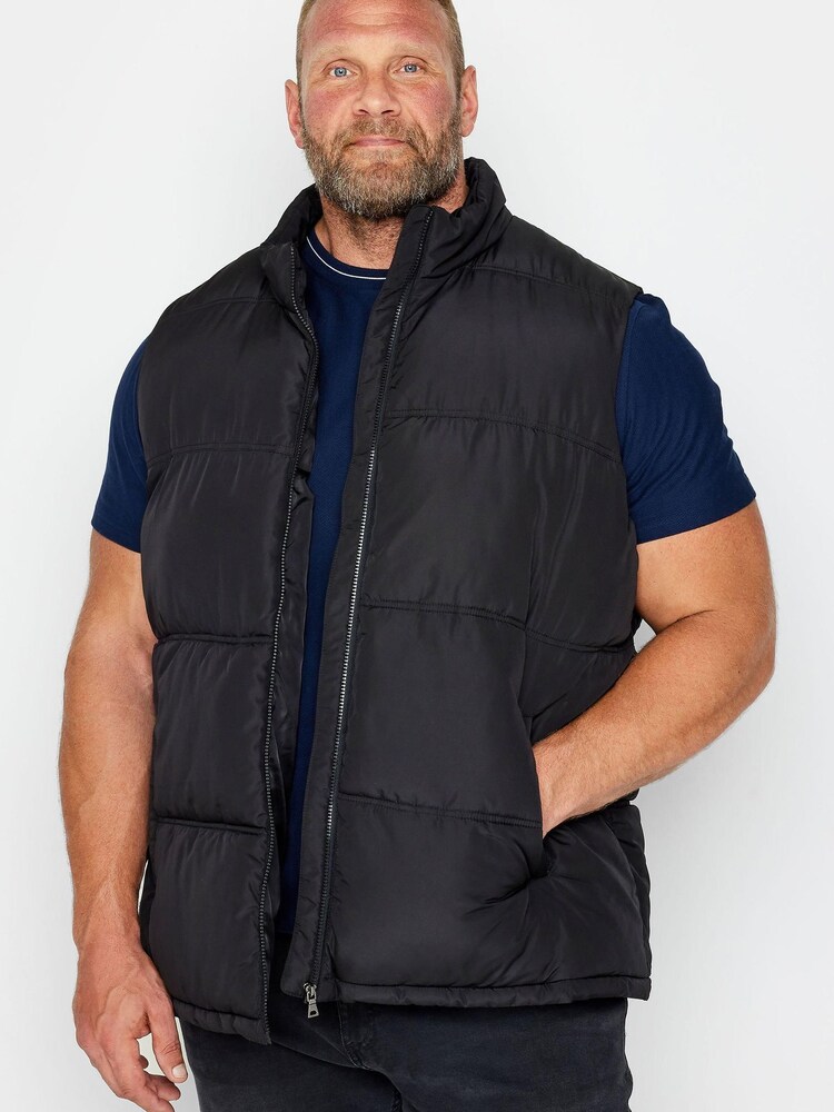 BadRhino Big & Tall Black Padded Collar Gilet - Image 1 of 4