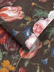 Woodchip & Magnolia Black Dutch Floral Wallpaper - Image 2 of 4