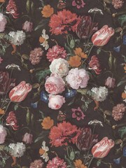Woodchip & Magnolia Black Dutch Floral Wallpaper - Image 3 of 4
