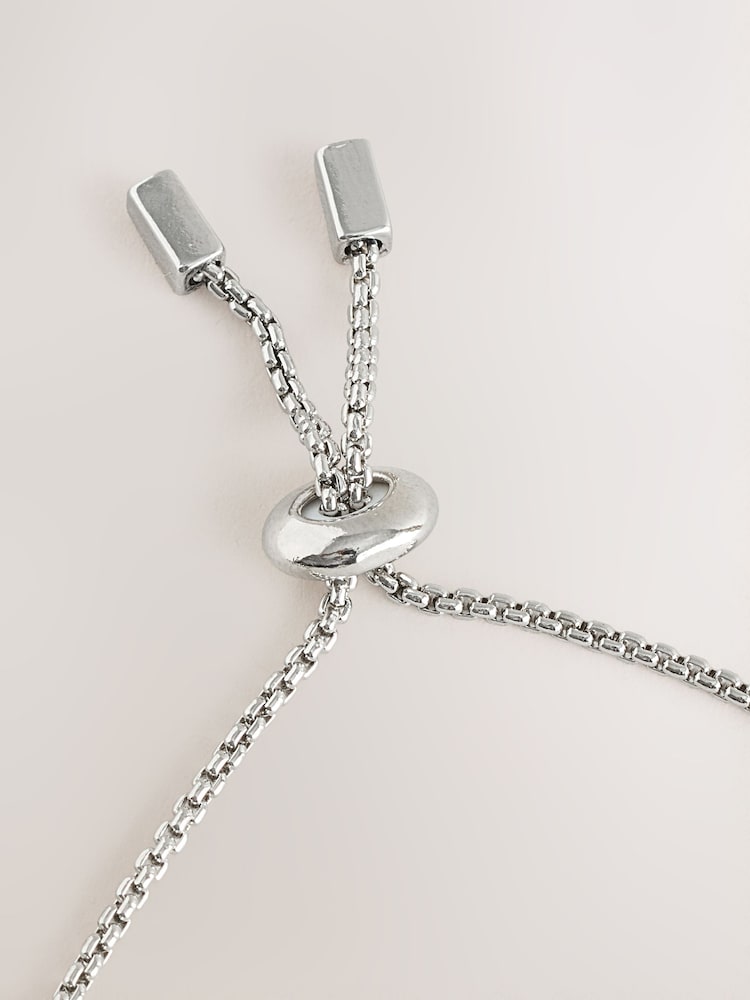 Silver Tone Sparkle Pully Bracelet - Image 3 of 3 Silver Tone Sparkle Pully Bracelet - Image 3 of 3