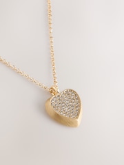 Gold Tone Sparkle Heart Necklace - Image 5 of 5