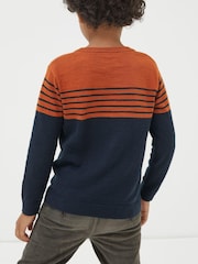 FatFace Blue Stripe Crew Jumper - Image 2 of 4
