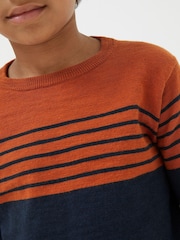 FatFace Blue Stripe Crew Jumper - Image 3 of 4