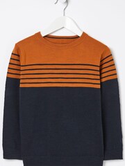 FatFace Blue Stripe Crew Jumper - Image 4 of 4