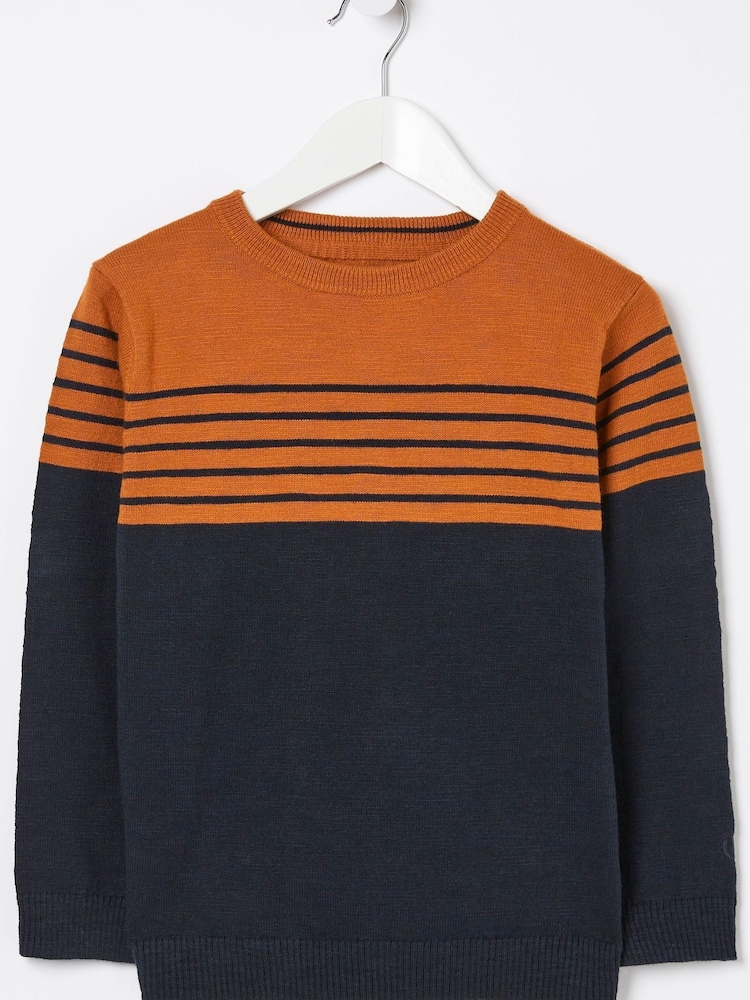 FatFace Blue Stripe Crew Jumper - Image 4 of 4