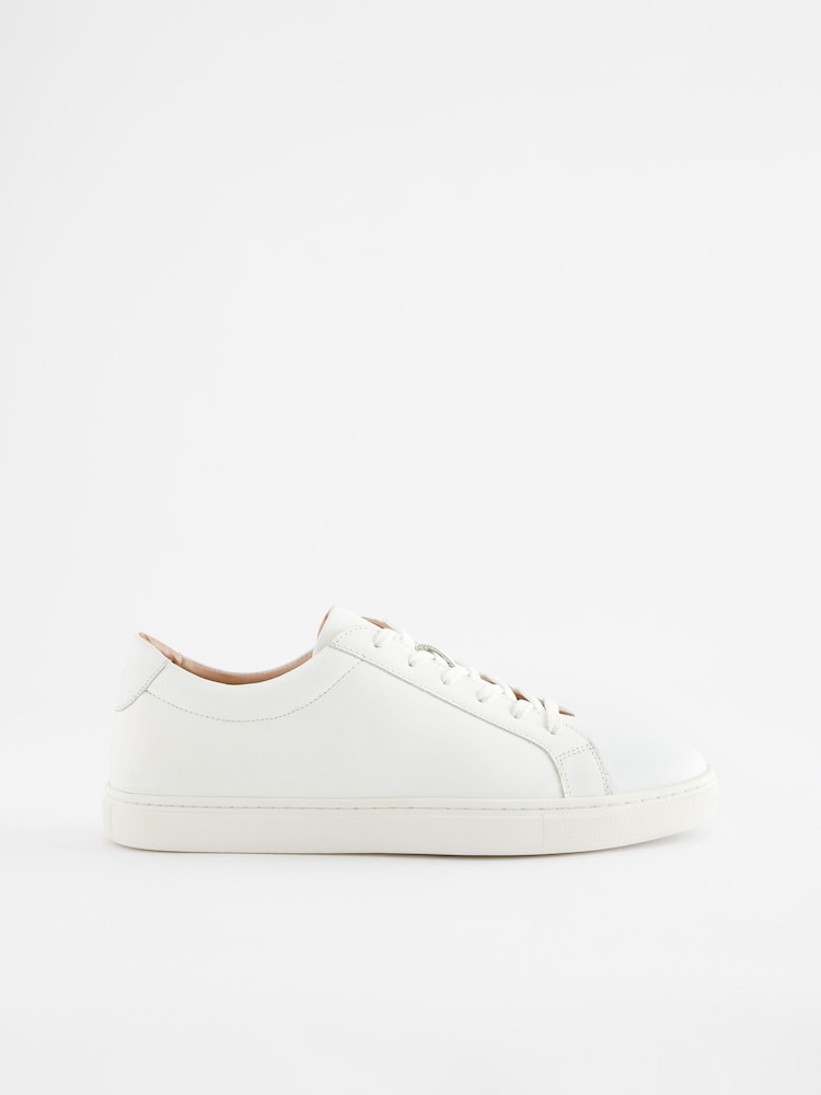 White Leather Trainers - Image 3 of 6