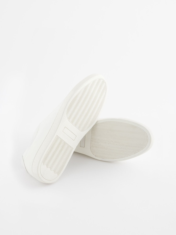 White Leather Trainers - Image 4 of 6
