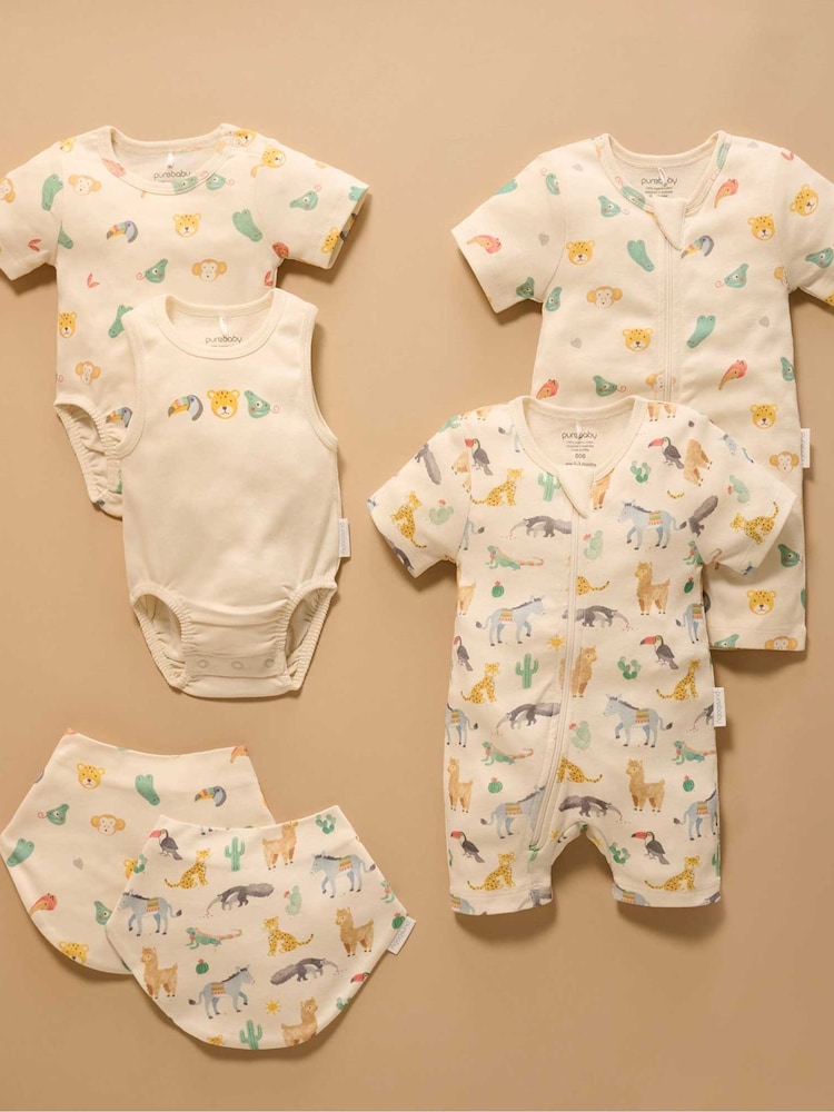 Purebaby Short Sleeve Bodysuits 2 Pack - Imagen 1 de 5