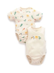 Purebaby Short Sleeve Bodysuits 2 Pack - Imagen 2 de 5