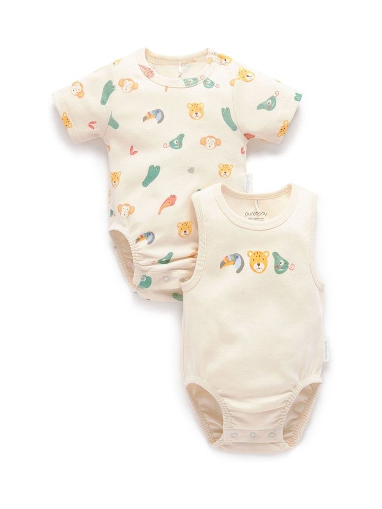 Purebaby Short Sleeve Bodysuits 2 Pack - Imagen 2 de 5