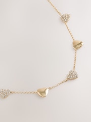 Tono dorado - Sparkle Pave Heart Necklace - Imagen 3 de 3