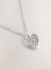 Silver Tone Sparkle Heart Necklace - Image 5 of 5