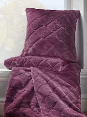 Catherine Lansfield Purple Cosy Diamond Cushion - Image 2 of 4