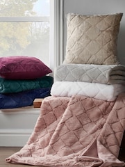 Catherine Lansfield Purple Cosy Diamond Cushion - Image 3 of 4