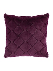 Catherine Lansfield Purple Cosy Diamond Cushion - Image 4 of 4