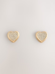 Gold Tone Sparkle Heart Earrings - Image 1 of 3