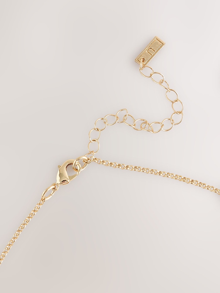 Gold Tone Brown Stone Necklace - Image 2 of 3