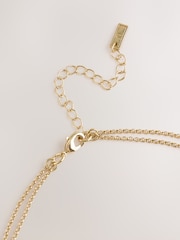 Gold Tone Layered Stone Necklace - Image 4 of 5