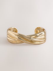 Gold Tone Twisted Cuff Bracelet - Image 2 of 3