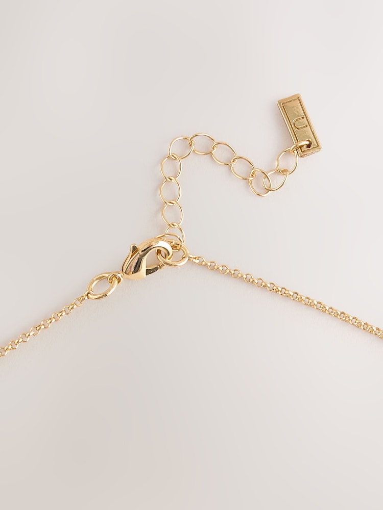 Gold Tone Twisted Chain Necklace - Image 2 of 3