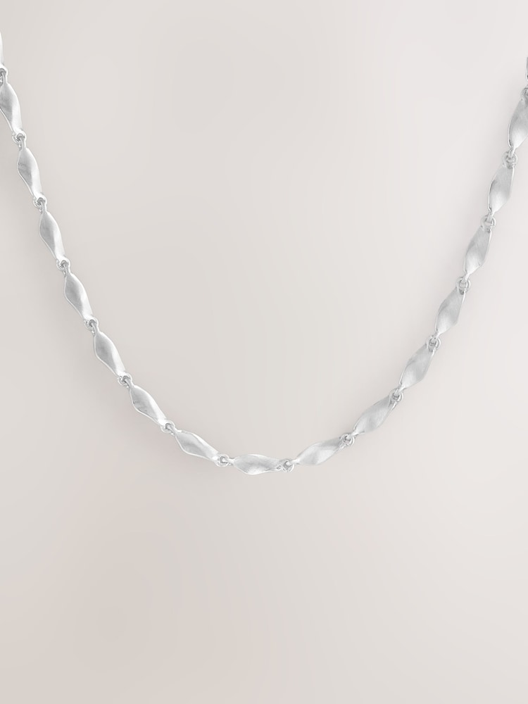 Silver Tone Twisted Chain Necklace - Image 1 of 3