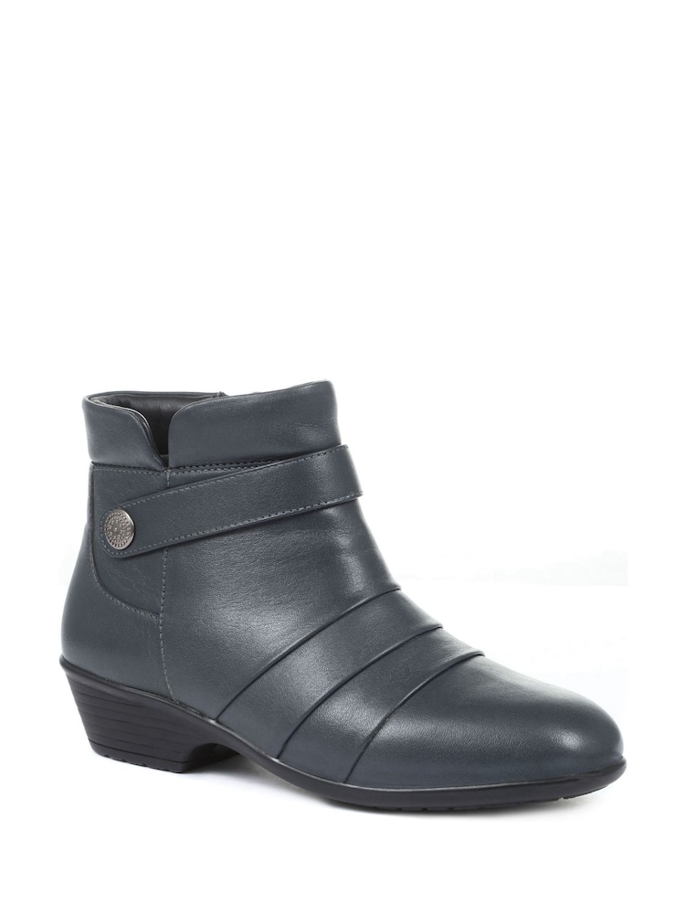 Pavers Navy Womens Leather Ladies Ankle Boots - Image 2 of 5 Pavers Navy Womens Leather Ladies Ankle Boots - Image 2 of 5