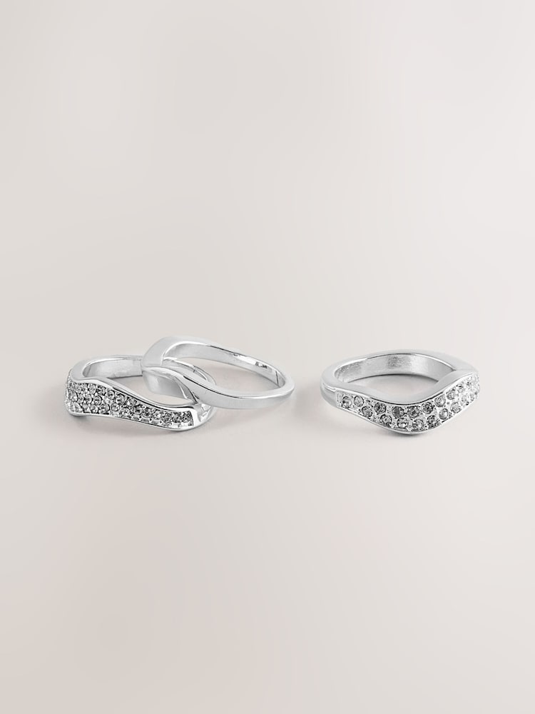 Tono plateado - Sparkle Pave Ring Pack - Imagen 1 de 3
