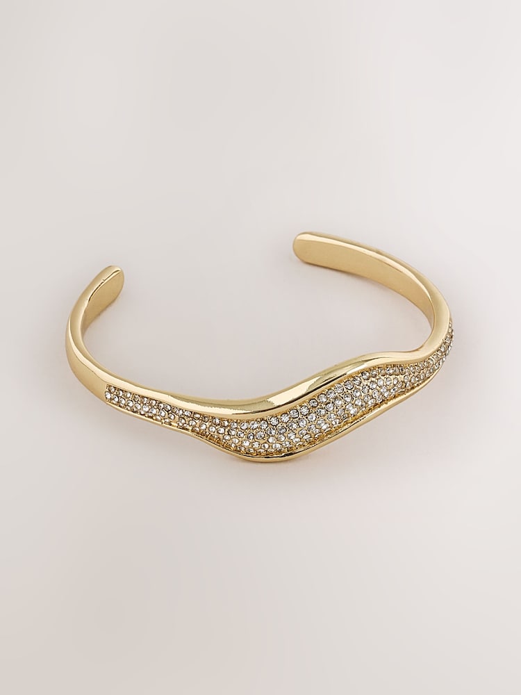 Gold Tone Sparkle Cuff Bracelet - Image 1 of 3