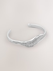 Silver Tone Sparkle Cuff Bracelet - Image 1 of 3