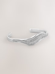 Silver Tone Sparkle Cuff Bracelet - Image 2 of 3