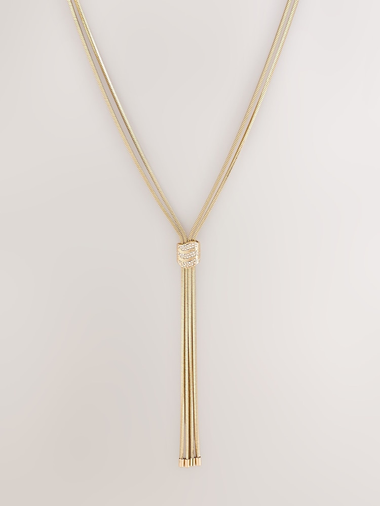 Zlatno Tone - Knot Long Necklace - Slika 1 od 3 Zlatno Tone - Knot Long Necklace - Slika 1 od 3