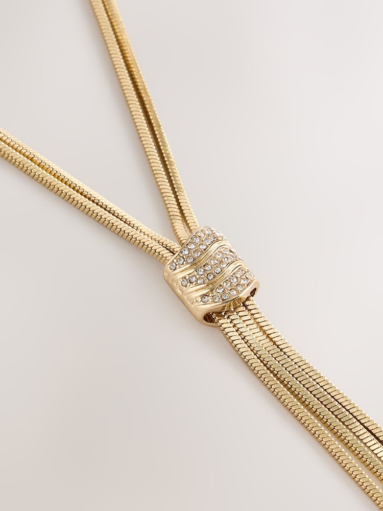 Zlatno Tone - Knot Long Necklace - Slika 3 od 3 Zlatno Tone - Knot Long Necklace - Slika 3 od 3