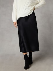 Live Unlimited Black Curve Petite Bias Cut Skirt - Image 3 of 4
