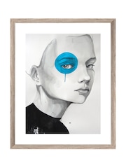 Brookpace Lascelles Black Blue Eye Artwork In Wood Frame - Image 2 of 3