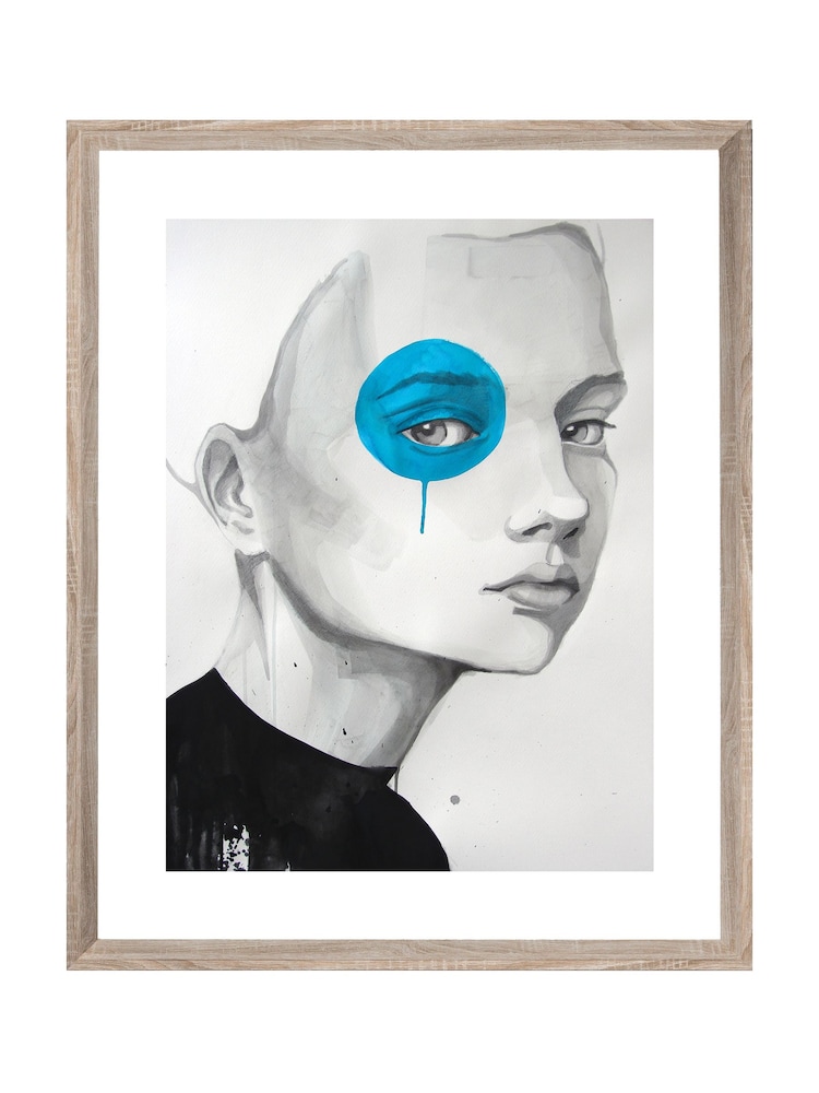 Brookpace Lascelles Black Blue Eye Artwork In Wood Frame - Image 2 of 3