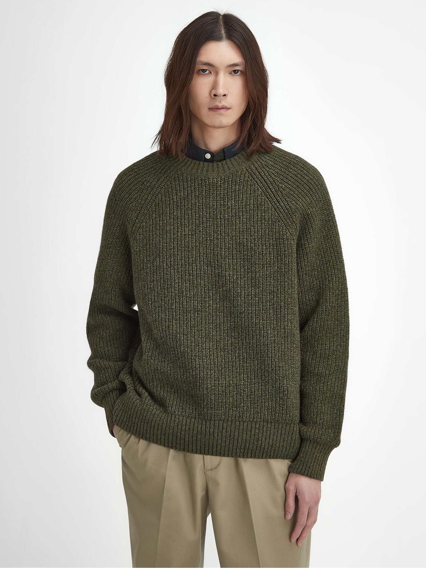 Buy Barbour Olive Green Griffiths Crew Neck 100 Cotton Knitted Jumper from Next Germany
