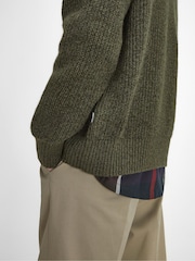 Barbour® Olive Green Griffiths Crew Neck 100% Cotton Knitted Jumper - Image 5 of 6
