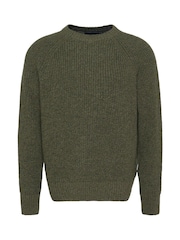 Barbour® Olive Green Griffiths Crew Neck 100% Cotton Knitted Jumper - Image 6 of 6