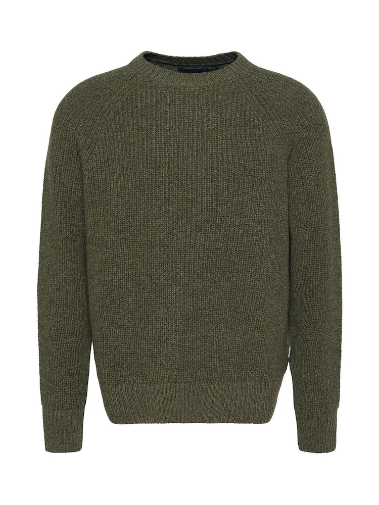 Barbour® Olive Green Griffiths Crew Neck 100% Cotton Knitted Jumper - Image 6 of 6