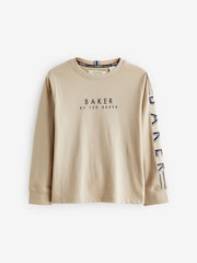 Baker by Ted Baker Long Sleeve Logo 100% Cotton T-Shirt - Image 11 of 14