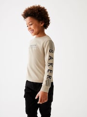 Baker by Ted Baker Long Sleeve Logo 100% Cotton T-Shirt - Image 4 of 14
