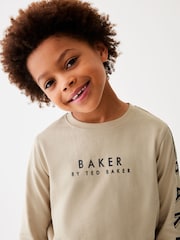 Baker by Ted Baker Long Sleeve Logo 100% Cotton T-Shirt - Image 8 of 14