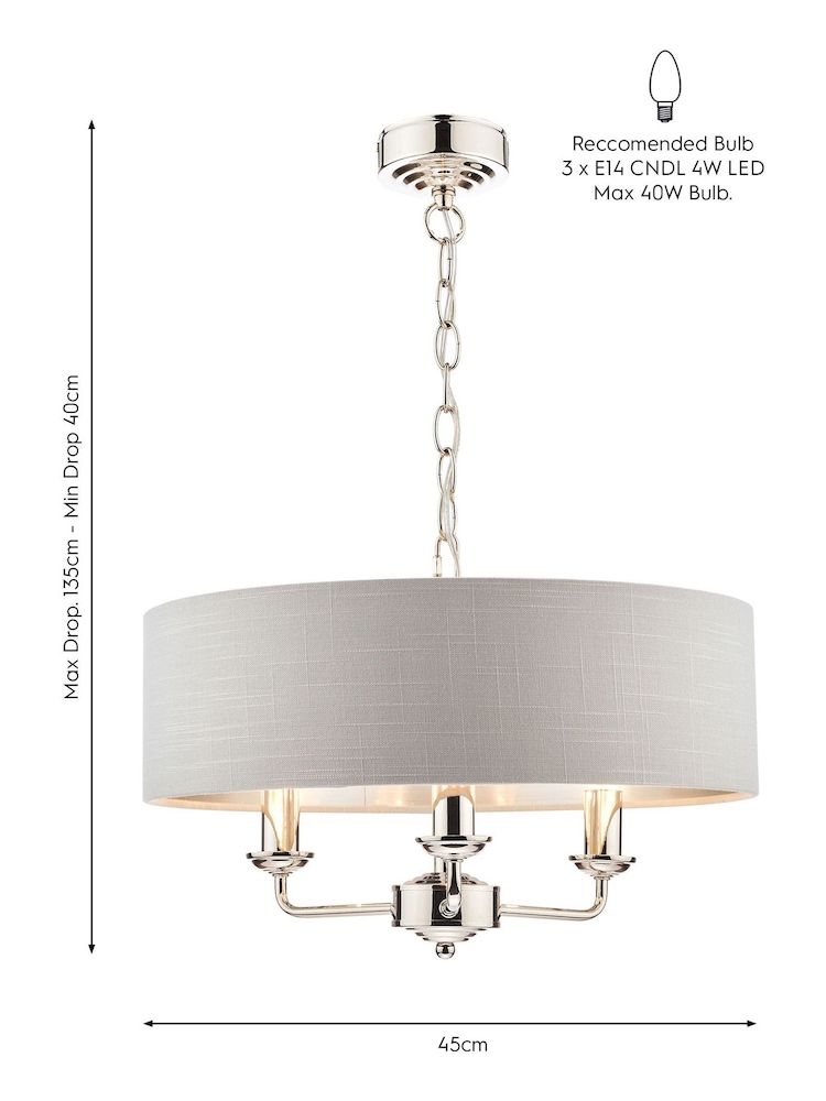 Laura Ashley Silver Sorrento Ceiling Light - Image 5 of 5